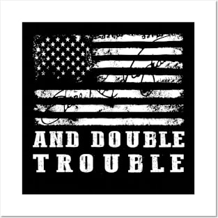 Distressed American Flag Double Trouble Legend Posters and Art